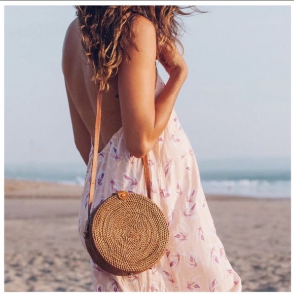 Pink Haley Handbags - Round, Rattan, Cross-body Bag •NWTs•